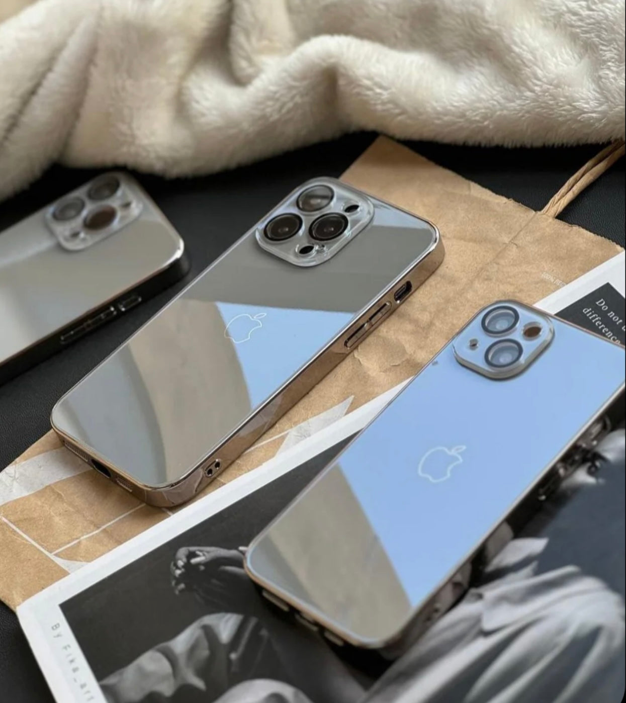 New Iphone Luxury Shine Glass Logo Case