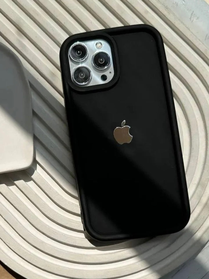 New Iphone Black Solid Silicon Super Soft Case