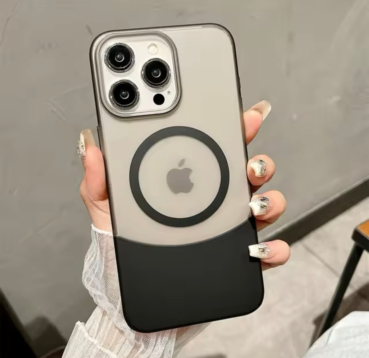 Luxury Frosted Transparent 2 in 1 iPhone Case