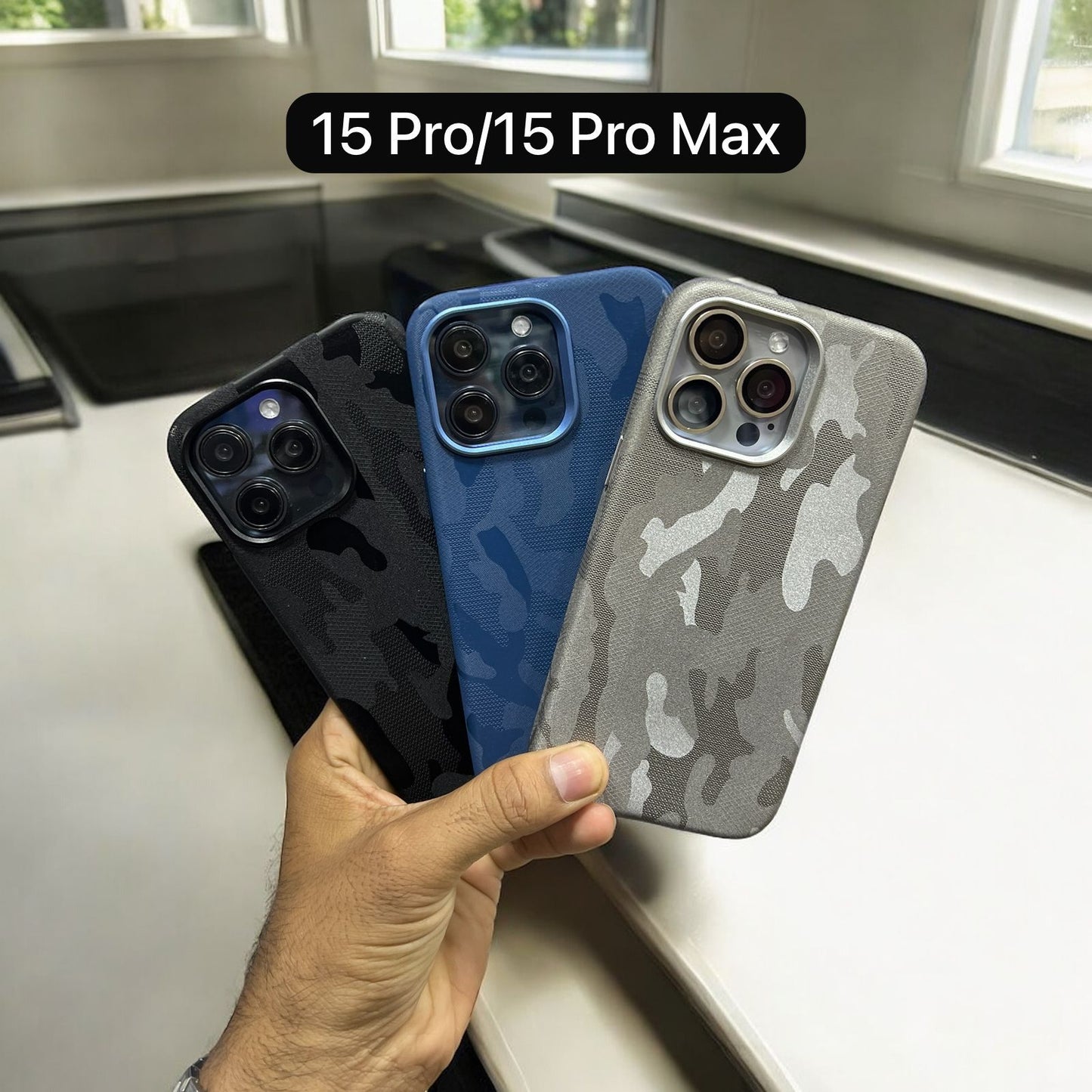 Luxury Camouflage Leather Cooling Frame Phone Case