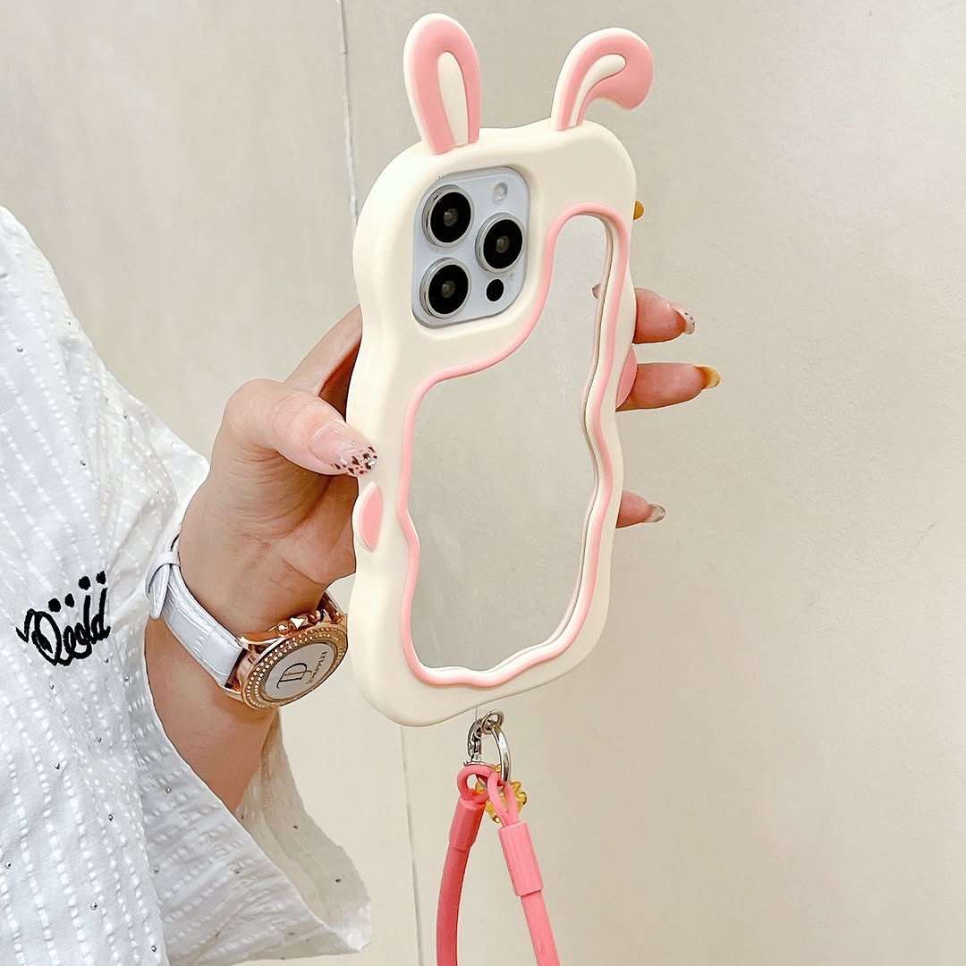 📱🐰 Cute Bunny Mirror iPhone Case