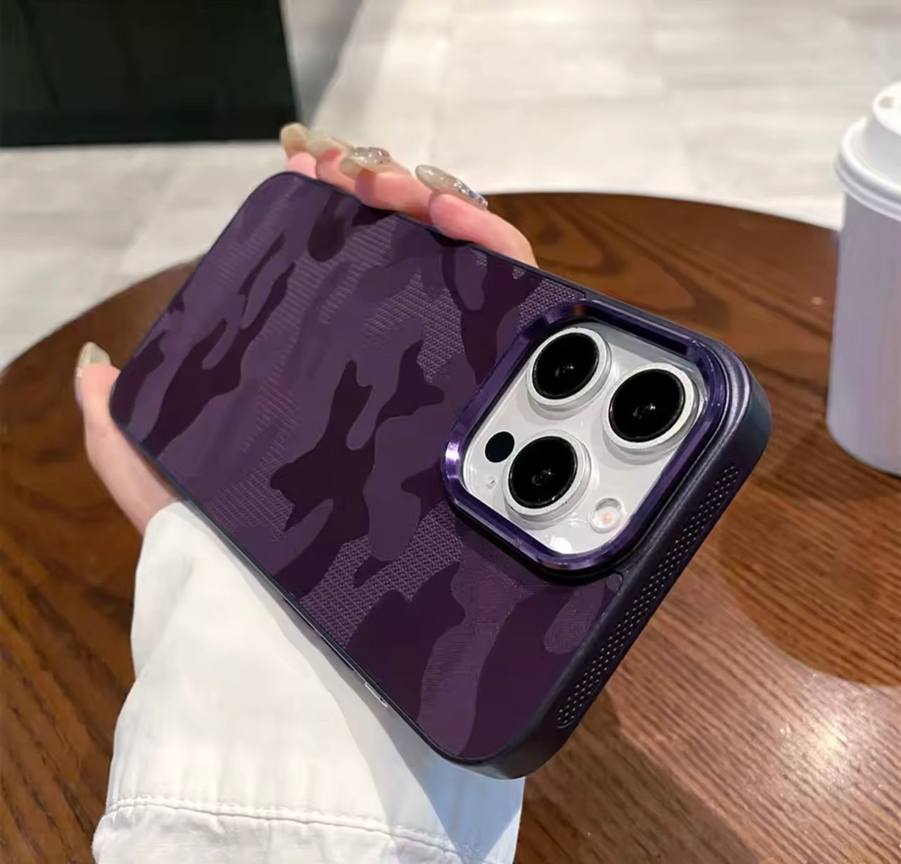 Luxury Camouflage Leather Cooling Frame Phone Case