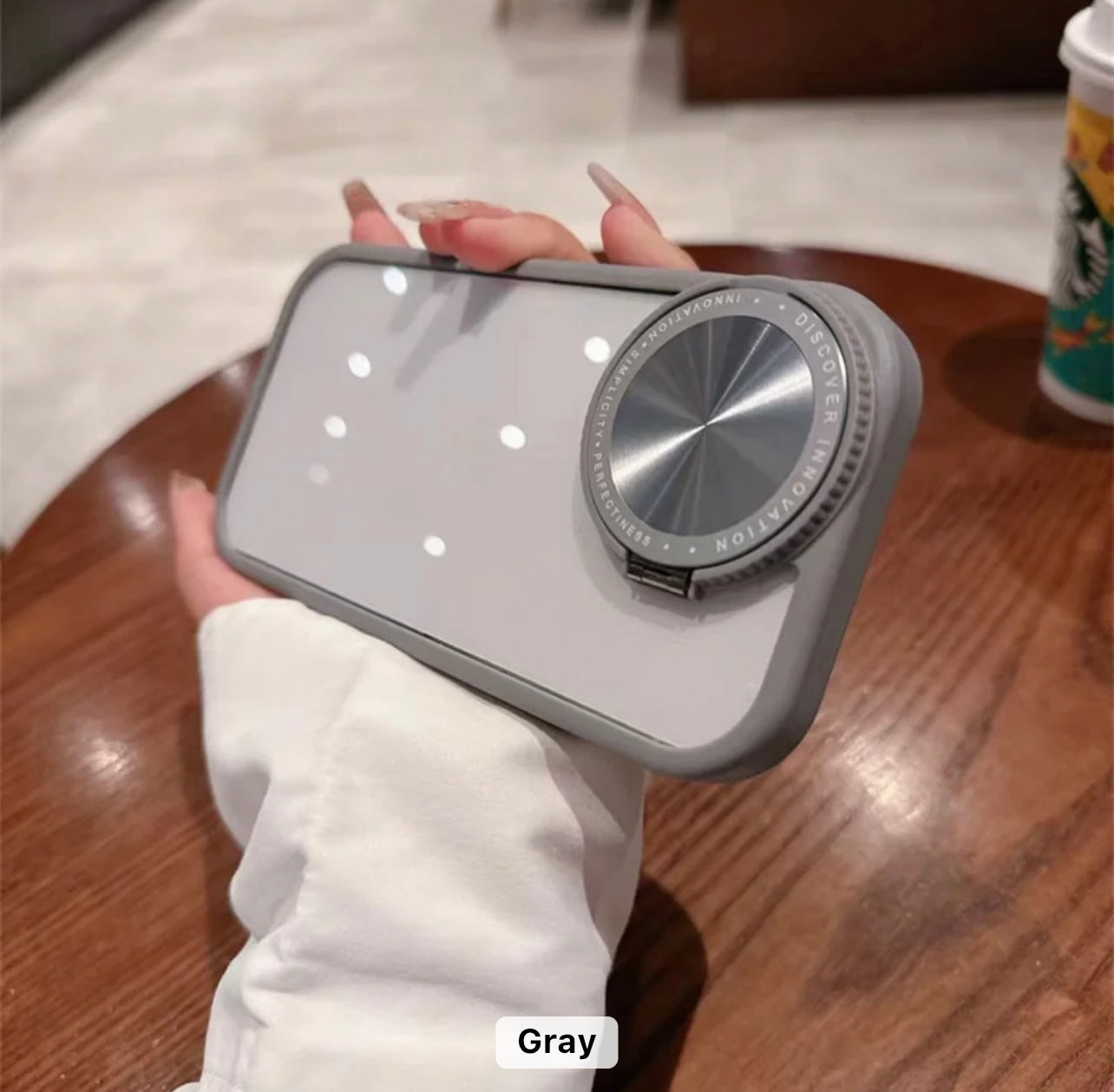 New Round Mirror Camera Stand Case